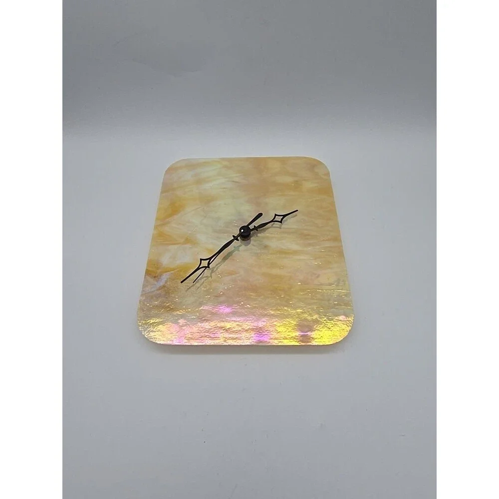 Irridescent Stained Glass Handmade Wall Clock